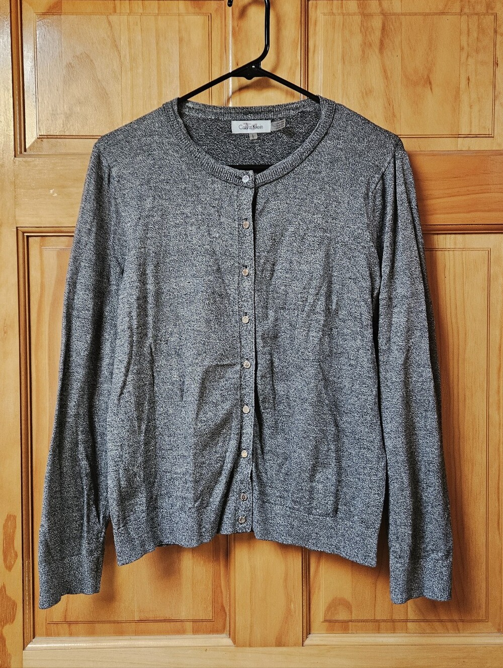 Calvin Klein Heather Gray Button Front Women's Cardigan